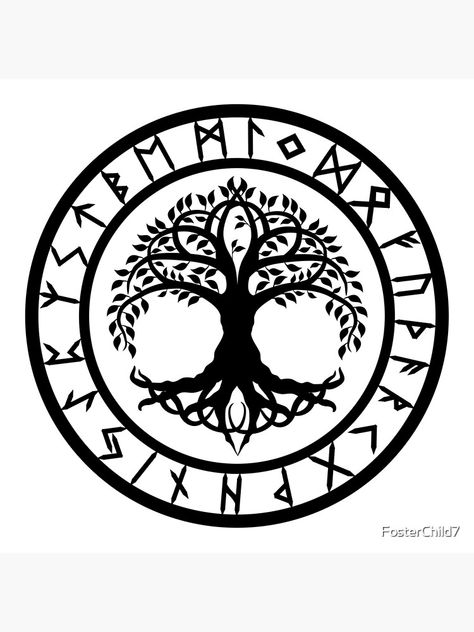 Rune Circle, Yggdrasil Tattoo, Norse Mythology Tattoo, Viking Tattoo Symbol, Mayan Tattoos, Tatuagem Masculina Pequena, Symbole Viking, Rune Tattoo, Norse Symbols