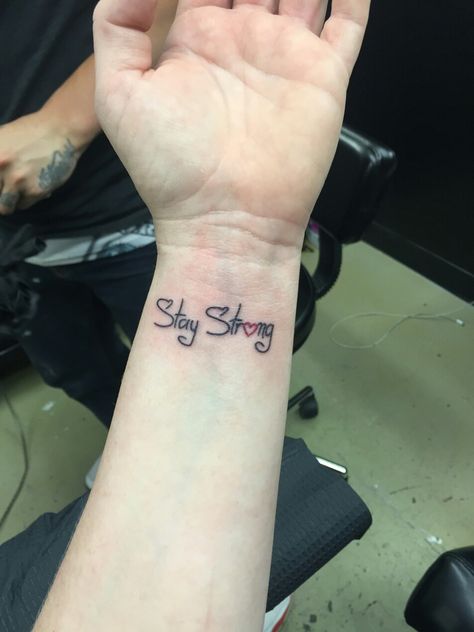 Stay strong tattoo Strong Tattoo Quotes, Tattoo Men Ideas, Stay Strong Tattoo, Strong Inspirational Quotes, Strong Tattoos, Small Tattoos With Meaning, Tattoo Videos, Subtle Tattoos, Realism Tattoo