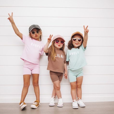 Spring Toddler Outfits, Toddler Girl Spring Outfits, Toddler Spring Outfits, Toddler Girl Summer Outfits, Toddler Spring Fashion, Warp Design, Toddler Girl Outfits Spring, Toddler Girls Outfits, Biker Shorts Outfit Summer