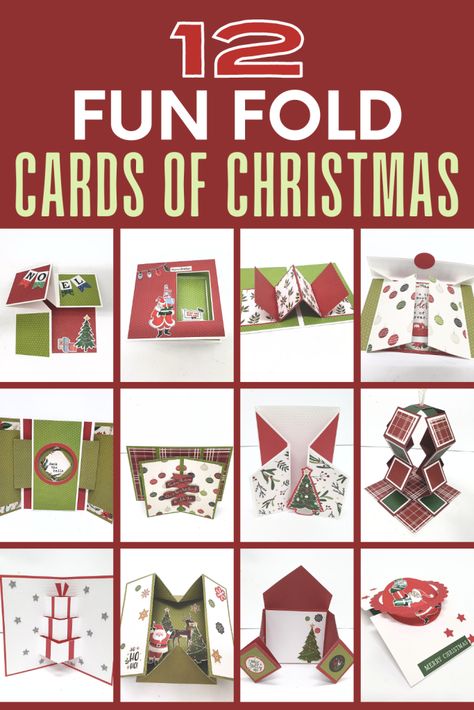 Easy Fun Fold Christmas Cards, Handmade Card Templates, Fancy Fold Card Tutorials Fun, Diy Card Folding Ideas, Folding Christmas Cards, Fancy Fold Christmas Cards Handmade, Z Fold Christmas Cards, Stamped Christmas Cards Ideas, Christmas Cards Stampin Up 2023