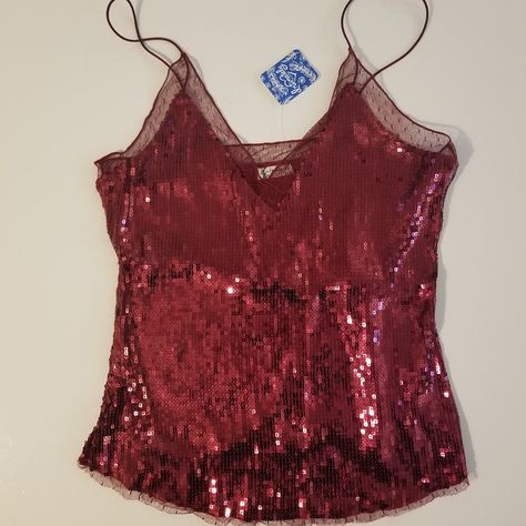 New With Tags, Never Worn Free People Red Sequin Tank In Size Small. Christmas Concert Outfit, Red Sequin Top, Concert Top, Sequin Tank, Red Sequin, Black Lace Tops, Going Out Tops, Going Out Outfits, Red Top