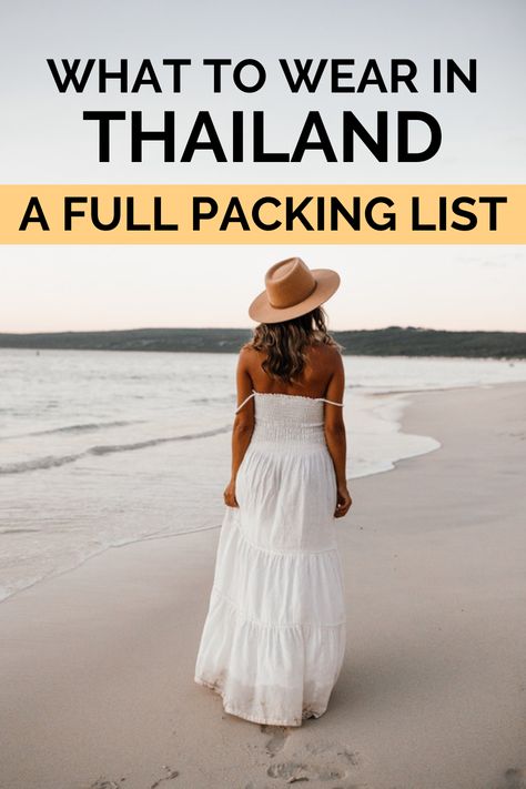 Travelling Thailand Outfits, What To Wear In Phuket Thailand, Clothes For Thailand, Clothes To Wear In Bali, How To Dress In Thailand, Clothes For Thailand For Women, Thai Vacation Outfits, Backpacking Asia Packing Lists, What To Wear In Phuket