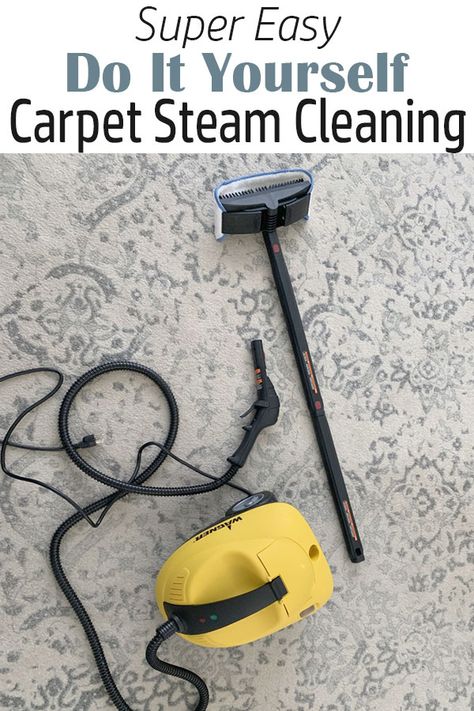 Cleaning carpets DIY style is super easy with this carpet steamer! Steam Cleaner Solution, Carpet Steam Cleaner, Carpet Steamer, Cleaning Area Rugs, Steam Clean Carpet, Diy Carpet Cleaner, Steam Cleaner, Diy Carpet, Diy Cleaners