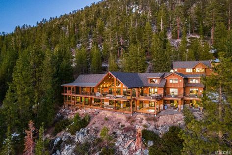 Lake Tahoe Home, Open Concept Great Room, Alpine Lodge, Tahoe California, Lake Tahoe California, Mega Mansions, Pool Photos, South Lake Tahoe, Rustic Lodge