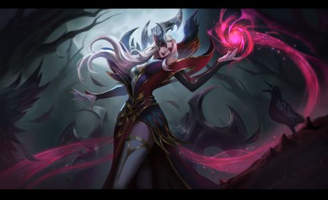 Coven Morgana, Morgana Lol, Commission Ideas, Nature Magic, League Of Legends Characters, Splash Art, Lol League Of Legends, Coven, League Of Legends