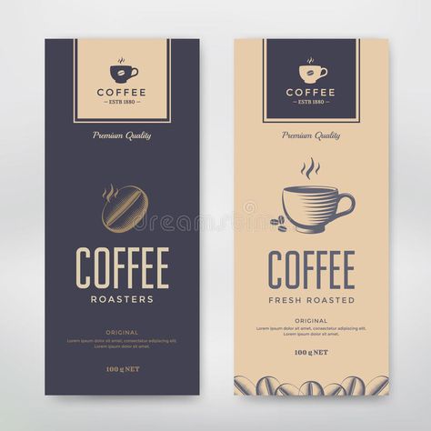 Coffee Packaging Design royalty free illustration Coffee Bar Labels, Coffee Labels, Coffee Packaging Design, Rollup Design, Coffee Bag Design, Packaging Graphic Design, Diy Coffee Bar, Coffee Pack, Coffee Label