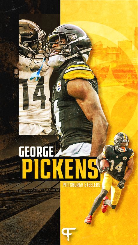 George Pickens Steelers, Dk Metcalf Wallpaper Iphone, Cool Football Wallpapers Nfl, George Pickens Wallpaper, Nfl Wallpaper Iphone, George Pickens, Football Poses, Justin Fields, Field Wallpaper