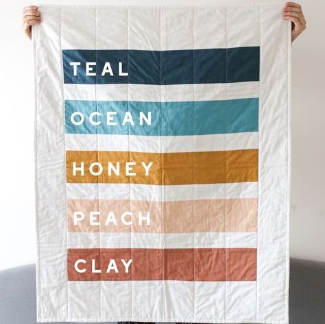 #colors #colorpalette #hexcodes #mute #mutedcolors #light #neutral Drunkards Path Quilt, Modern Baby Quilt, Quilt Modernen, Geometric Quilt, Rainbow Quilt, Striped Quilt, Minimal Home, Design Seeds, Geometric Wall Art