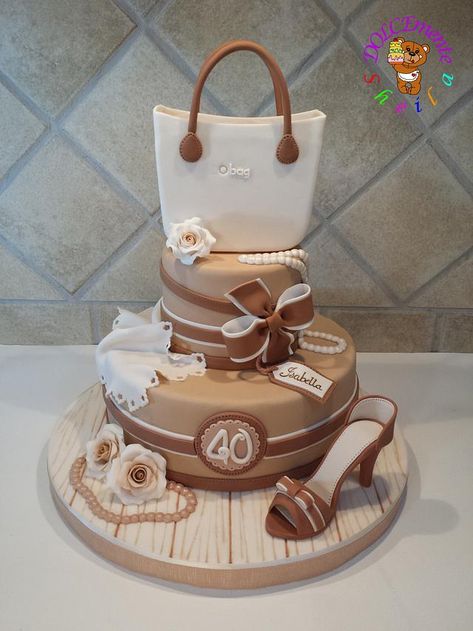 Fashionista Cake, Handbag Cakes, Shoe Cakes, Purse Cake, Elegant Birthday Cakes, 40th Birthday Cakes, Birthday Cakes For Women, Cakes For Women, Fashion Cakes