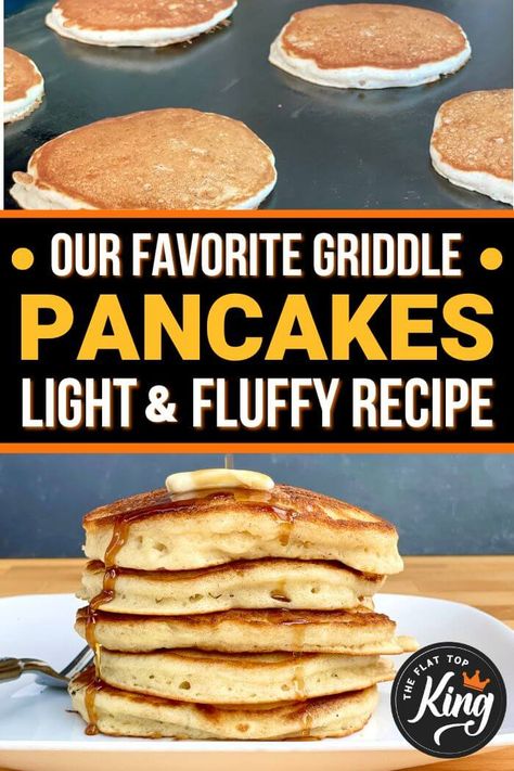 Pancake Recipe For Blackstone, Blackstone Grill Pancakes, Pancakes On Griddle, Black Stone Pancakes, Black Stone Electric Griddle Recipes, Pancakes On The Blackstone, Blackstone Pancake Recipe, Crepes On Blackstone Griddle, Pancakes On Blackstone Griddle