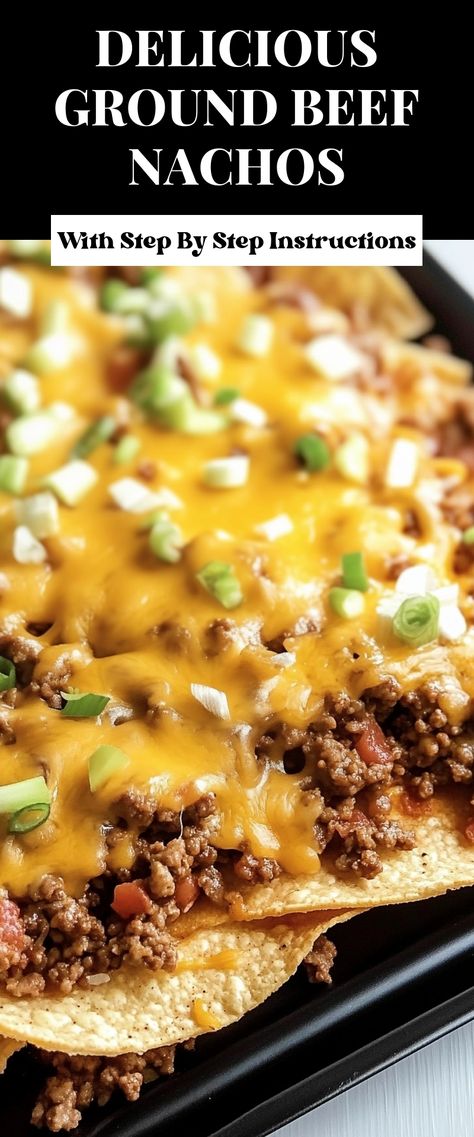 Image for Delicious Ground Beef Nachos Simple Nachos Recipe Beef, Chili For Nachos Ground Beef, Hamburger Nachos Recipe Beef, Best Nachos Recipe Ground Beef, Homemade Nachos Beef, Nacho Meat Recipe, Dorito Nachos Ground Beef, Beef Nachos Recipe Easy, Beef Nacho Dip