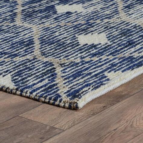 Indigo Blue Lattice Rustica Area Rug | World Market Navy Rug Bedroom, Office Set Design, Indigo Rug, Walton House, Ikat Rug, St Cecilia, Kitchen 2023, 5x8 Area Rugs, Lake Decor