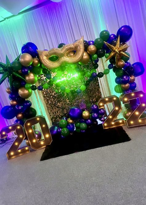 New Orleans Masquerade Party, New Orleans Hoco Theme, New Orleans Sweet 16, Marci Grad Party Ideas, New Orleans Backdrop, Mardi Gras Theme Birthday Party, Mardi Gras Party Decorations Backdrops, Masquerade 40th Birthday Party Ideas, Mardi Gras Sweet 16