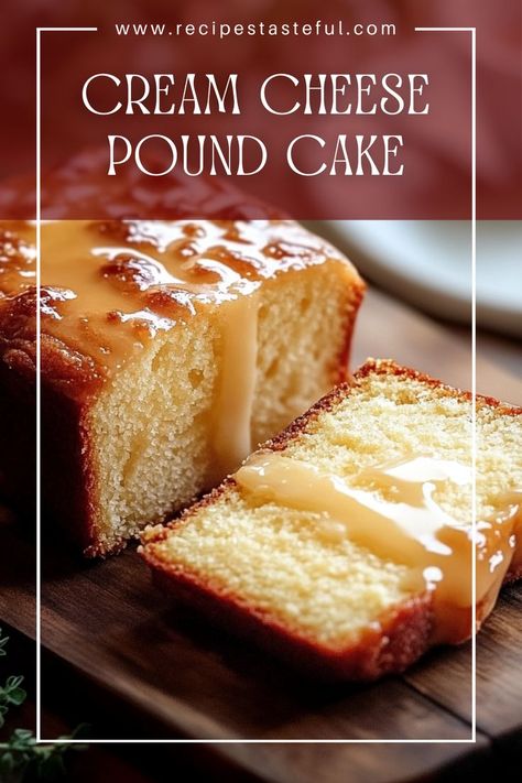 Indulge in this rich and moist Cream Cheese Pound Cake, perfect for any occasion! With its buttery flavor and velvety texture, this cake is a delightful treat that pairs beautifully with coffee or tea. Cream Cheese Cake Lemon, Cream Cheese Icing For Pound Cake, Cream Cheese Pound Cake Recipe Easy, Cream Cheese Pound Cake Recipes, Pound Cake Recipes Moist, Lemon Cream Cheese Pound Cake Recipe, Pound Cake Icing, Pound Cake Loaf, Cream Cheese Pound Cake Recipe