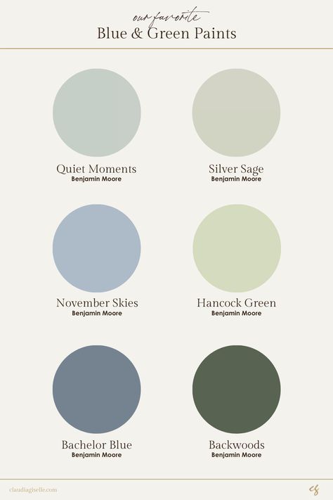 Light Blue And Green Interior Design, Blue Green House Decor, Blue And Green Coordinating Paint Colors, Dusty Green Blue Paint, Sage Green And Navy Blue Interior, Best Blue Paint Colors Benjamin Moore, Light Greenish Blue Paint Colors, Dusty Blue And Green Color Palette, Light Blue And Dark Green Bedroom