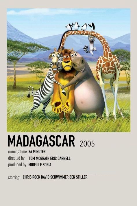 Pixar Movies Posters, Polaroid Movie Poster Disney, Minimalist Movie Posters Disney, Disney Movie Covers, Madagascar Movie Poster, Disney Polaroid, Polaroid Movies, Movie Polaroids, Madagascar Movie