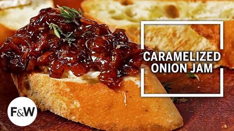 This easy-to-make sweet-tart onion jam is great with roasted meats and poultry, grilled salmon and even fresh goat cheese. Spicy Corn Relish, Marinade Pork, Caramelized Onion Jam, Pork Banh Mi, Onion Jam Recipe, Banh Mi Recipe, Homemade Tomato Soup, Corn Relish, Carmelized Onions