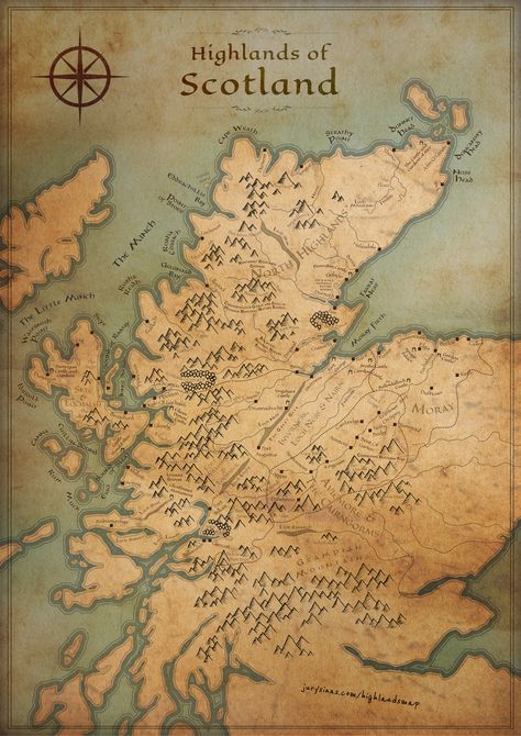 Scottish Highlands Map.... Where do you want to explore? Map Monde, Folklore Stories, Map Of Britain, Vintage Scotland, Scotland Map, Scotland Tours, Fantasy World Map, Scotland Highlands, Ancient Maps