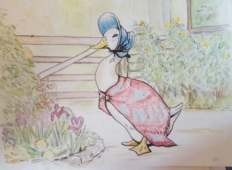 Jemima Puddleduck Illustration, Jemima Puddleduck, Beatrix Potter Illustrations, Mum Tattoo, Painted Cookies, Puddle Duck, Duck Birthday, Paint Cookies, Duck Art