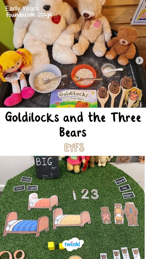 Learn all about the traditional tale Goldilocks and the Three Bears with these activities. Thanks to @preschool_ideas_with_claire @the_class_of_eyfs Goldilocks And The Three Bears Preschool Crafts Activities, Eyfs Traditional Tales Activities, Traditional Tales Eyfs, Goldie Locks And The Three Bears, Goldilocks And The Three Bears Activity, Goldilocks And The Three Bears Preschool, Goldilocks And The Three Bears Eyfs, Goldilocks Activities, Bears Eyfs