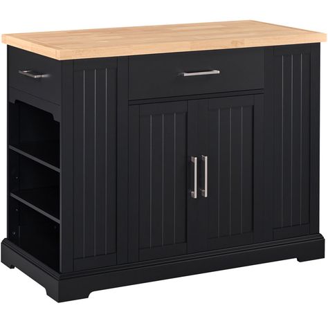 Red Barrel Studio® Solid Wood Kitchen Island & Reviews | Wayfair Kitchen Island With Drawers, Modern Wooden Kitchen, Utility Kitchen, Kitchen Storage Units, Rolling Kitchen Cart, Kitchen Island On Wheels, Rolling Kitchen Island, Modern Storage Cabinet, Storage Cabinet With Drawers