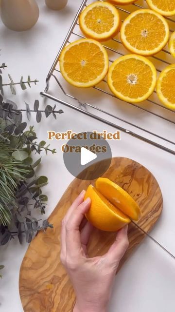 Kate on Instagram: "I’ve been making dried oranges for years, they’re so simple! I have a few tips to make them bake quickly and come out perfectly every single time so save this post for when you need it! 

*  Slice as thinly as possible (make sure your knife is sharp!)
*  Use a cloth to soak up the moisture of the oranges
For oven settings:
*  Bake in the oven for 20 minutes at 110C and then turn low to 90C for a further 1 hour 20 minutes (turn them as they’re in the oven)
* Start checking your oranges as the smallest will be dry, the larger ones will take up to another 30mins. I take mine out before they are completely dry as they’ll carry on drying whilst hung. It’s always be better to be under rather than over on your cooking time. a good indicator is to take them out when you can see Whole Dried Oranges Diy, How To Make Dried Oranges, Drying Oranges In The Oven, Orange Slice Christmas Decorations, Dried Fruit Ornaments Diy, How To Dry Oranges, Dry Orange Slices Decoration, How To Dry Orange Slices, Dried Orange Slices Decoration