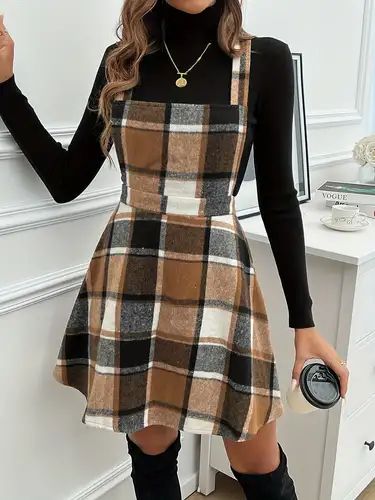 Temu Autumn Cottagecore, Overall Skirt, Elegant Skirt, Weekly Outfits, Winter Outfits Women, Really Cute Outfits, Affordable Fashion, Trendy Fashion, Korean Fashion