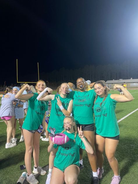 Powder Puff Football Shirts, Powder Puff Football, Romanticizing School, Retro Room, Insta Ideas, Flag Football, Game Pictures, Football Pictures, Mirror Pic