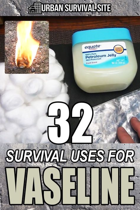 Emergency Book, Emp Survival, Vaseline Hacks, Uses For Vaseline, Survival Skills Emergency Preparedness, Grid Ideas, Vaseline Uses, Emergency Preparedness Food, Zombie Attack