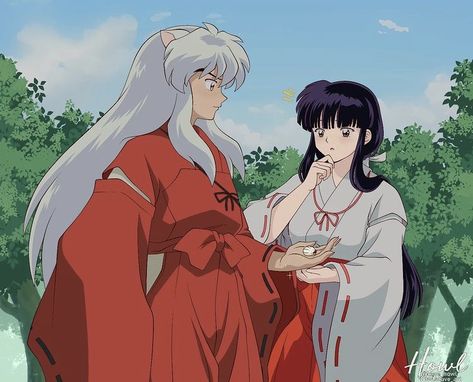 Inuyasha Kikyo, Inuyasha Fanart, Inuyasha And Kikyo, Anime Kimono, Kagome Higurashi, Happy Ending, Anime Nerd, Black Mamba, Graphic Artwork