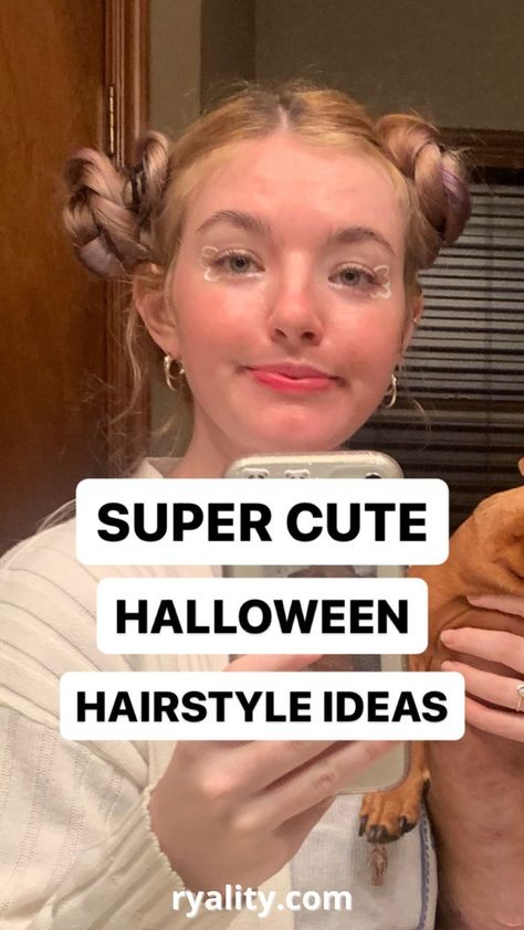 This is the BEST list of halloween hairstyles for women that I've seen 🕷️ Halloween Hair For Work, Easy Halloween Hairstyles For Women, Cute Hairstyles For Halloween, Ghost Hairstyle, Formal Hairstyle Ideas, Halloween Hairstyles For Women, Cute Halloween Hairstyles, Hairstyles For Halloween, Easy Halloween Hairstyles