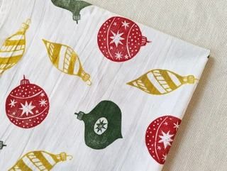 QuietCoastGoods - Etsy Block Print Wrapping Paper, Holiday Block Print, Christmas Block Print, Wrap A Wine Bottle, Print Wrapping Paper, Red Christmas Ornaments, Christmas Blocks, Gold Christmas Ornaments, Printed Tea Towel