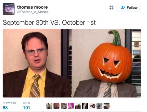 17 Of The Funniest Tweets About September 30th Vs. October 1st October Memes, Funny Instagram Memes, Halloween Memes, Jack O'lantern, Comedy Jokes, Everything Has Change, Teacher Memes, October 1st, Joke Of The Day