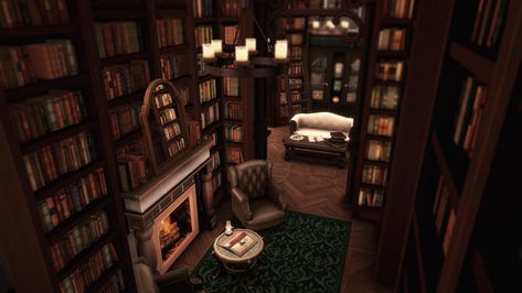 Sims 4 Home Library, Bookshelf Decals Bloxburg, Bloxburg Dark Academia House, Sims 4 Dark Academia House, Library Bloxburg, Bloxburg Library, Sims 4 Library, Dark Academia House, Academia House