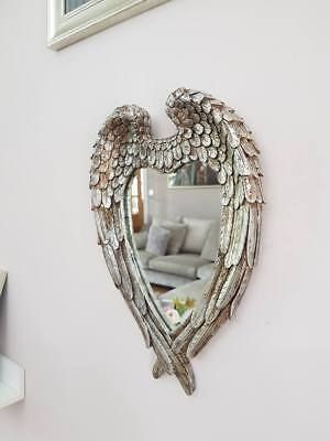 Shabby Chic Angel Wings, Heart Shaped Mirror, Silver Framed Mirror, Angel Wings Wall Decor, Angel Wing Ornaments, Shabby Chic Hearts, Angel Wings Wall, Wing Wall, Shaped Mirror