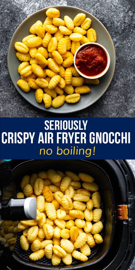 Airfryer Gnocchi Recipes, Air Fried Gnocchi Recipes, Air Fried Gnocchi, Airfryer Gnocchi, Gnocci Meals Easy, Air Fryer Gnocchi, Vegetarian Mealprep, Air Fryer Pasta, Broccoli Bites