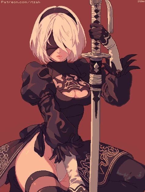 Nier Automata 2, Nier Characters, Hyperrealistic Drawing, Copic Drawings, 2b Nier Autómata, Harley Quinn Artwork, Sketch Poses, Who Is Next, Nier Automata