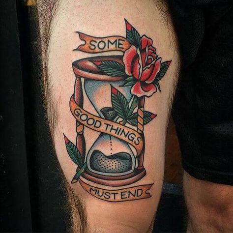 sailor-jerry-tattoos-44 Tato Tradisional, Tattoo Quotes For Men, Traditional Tattoo Inspiration, Hourglass Tattoo, Sailor Jerry Tattoos, Traditional Tattoo Sleeve, Geniale Tattoos, Old School Tattoo Designs, Traditional Tattoo Design