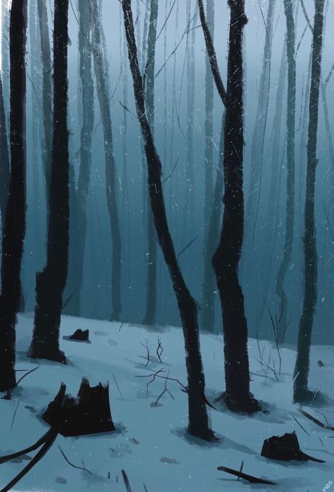 Forest Art Drawing, Digital Art Inspiration, Background Night, Forest Drawing, Bg Design, Snow Forest, Forest Background, Forest Illustration, Winter Background