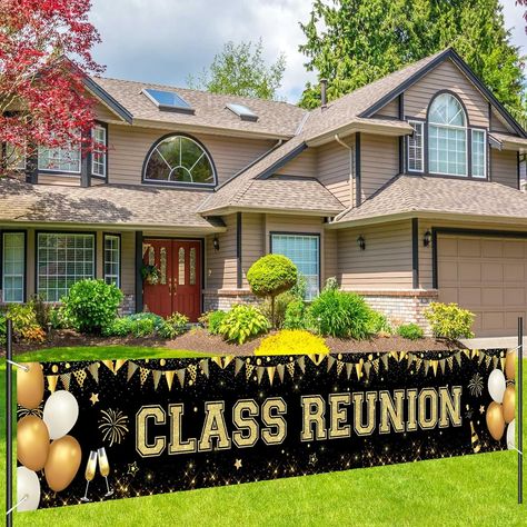 Amazon.com: Wonmelody Class Reunion Decorations Black and Gold Yard Banner Reunion Party Decoration School Party Decorations Class Reunion Party Supplies for 20 30 40 50 Years Class Reunion Party : Toys & Games School Reunion Decorations, Class Reunion Decorations, Reunion Decorations, Class Reunion, 50 Years, School Parties, Event Management, Yard, Balloons