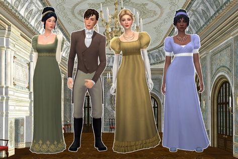 mmcc lookbooks Sims 4 Bridgerton Dress, Sims 4 Cc 1910s Clothes, Sims 4 Cc 1800s Clothes, Sims 4 Bridgerton Cc, Sims 4 Regency Cc, 1800s Clothes, Sims Historical, Ts4 Lookbook, Sims 4 Decades Challenge