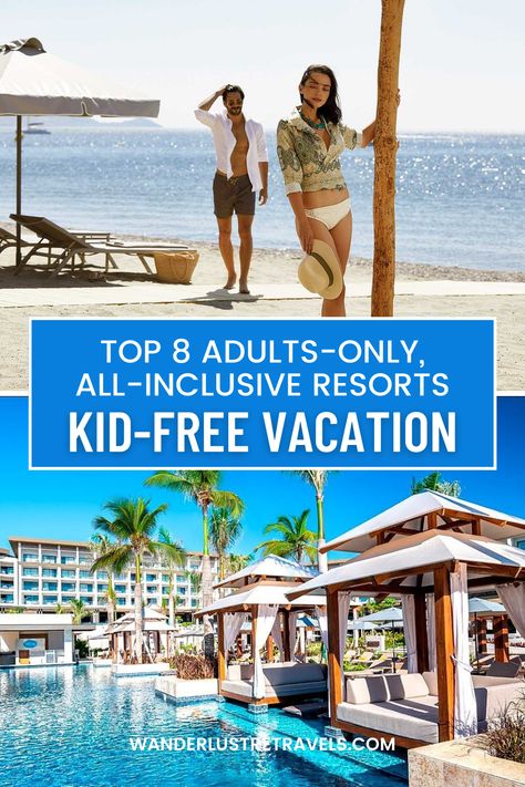 Calling all adventure-seeking adults in need of a well-deserved break from the chaos of parenthood! Get ready to embark on a kid-free vacation filled with relaxation, romance, and plenty of adult fun. I’ve curated a list of the top 8 adults-only, all-inclusive resorts that cater to your desire for uninterrupted moments and carefree indulgence. Cheap All Inclusive Resorts, All Inclusive Resorts In The Us, Best All Inclusive Resorts For Adults, Dude Ranch Vacation All Inclusive, All Inclusive Adult Only Resorts, Budget Friendly All Inclusive Resorts, Best All Inclusive Resorts For Families Mexico, All Inclusive Resorts Adults Only, Vacation Packages Inclusive