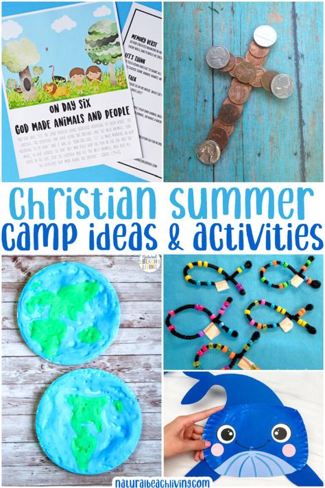 Christian Camp Themes, Summer Kids Bible Lessons, Christian Summer Camp Crafts, Camping Theme Vbs Crafts, Church Camp Crafts For Kids, Christian Summer Camp Themes, Summer Childrens Church Lessons, Summer Church Activities For Kids, Vbs Summer Camp Theme