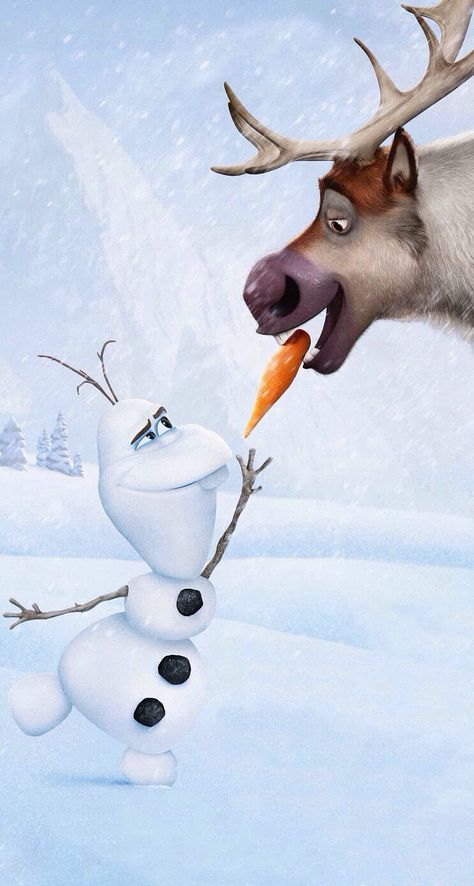 Olaf And Sven Wallpaper, Minion Wallpaper Iphone, Olaf And Sven, Disney Canvas Paintings, Disney Olaf, Frozen Wallpaper, Disney Cuties, Frozen Christmas, Disney Canvas