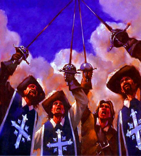 Musketeer Aesthetic, French Musketeers, Musketeer Art, 4 Musketeers, 3 Musketeers, Fantasy Literature, Three Musketeers, The Three Musketeers, Historical Painting