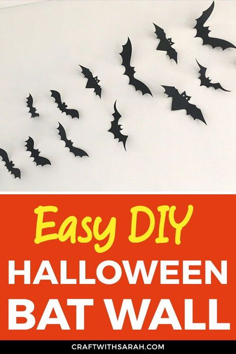 Halloween Decorations Bats On Wall, Cricut Halloween Decorations, Diy Halloween Bat Decorations, Halloween Bats Diy, Halloween Bats Crafts, Bat Display, Paper Bat, Bat Decorations, Halloween Bat Decorations