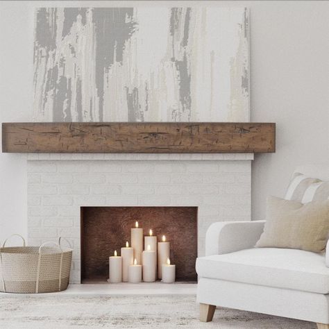 Rustic Fireplace Mantel, Rustic Fireplace Mantels, Rustic Fireplace, Fireplace Shelves, Wood Fireplace Mantel, Rustic Fireplaces, Knotty Pine, Wood Mantels, Wood Fireplace