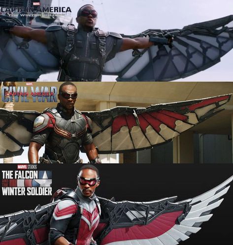 Marvel Cinematic Universe News on Instagram: “The Falcon's Wings! #SamWilson #TheFalcon #CaptainAmericaTheWinterSoldier [2014] #CaptainAmericaCivilWar [2016]…” Marvel Falcon Wings, The Falcon Marvel, Falcon Aesthetic, Falcon Wings, Marvel Falcon, Leg Tats, Falcon Marvel, Daisy Johnson, Captain America Costume