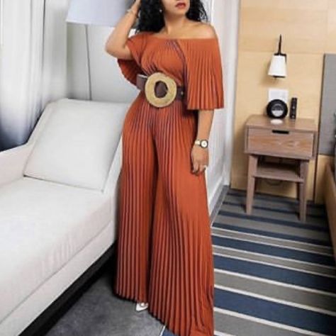 African Clothes For Women, High Waist Jumpsuit, Half Sleeve Jumpsuit, Pleated Jumpsuit, Colorful Jumpsuit, African Clothes, Off Shoulder Jumpsuit, Loose Jumpsuit, Jumpsuit Chic