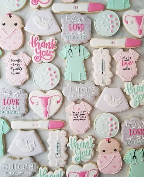 I (finally) dropped off some thank-you cookies at the Aurora Reproductive clinic today. I have been meaning to make them some cookies for… Dental Cookies, Medical Cookies, Gender Reveal Diy, Nurse Cookies, Thank You Cookies, Nurse School, Nurse Party, Horse Cookies, Anatomy Models